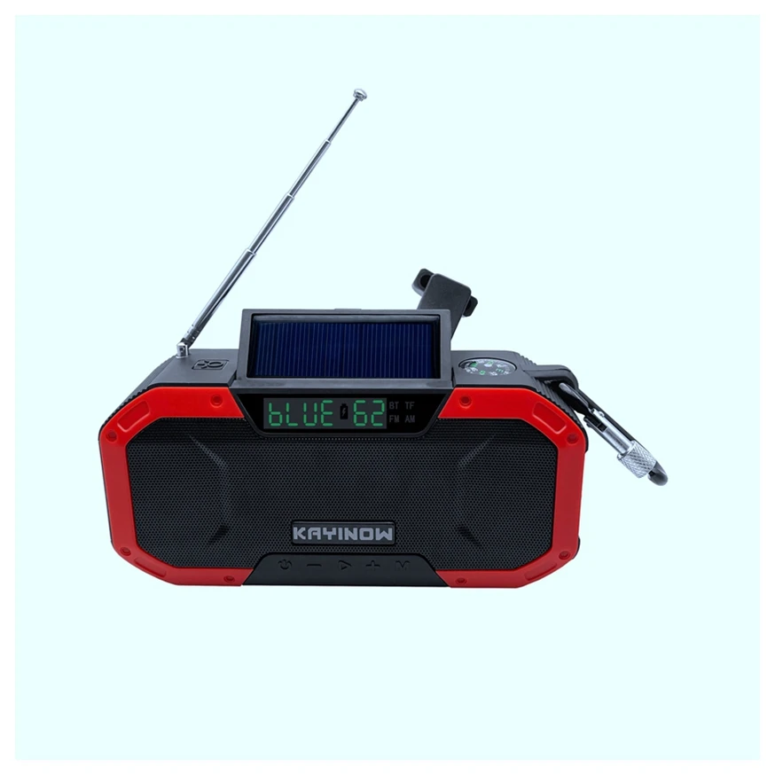 D580 Widely International radio multipurpose Speakers USB  5V waterproof Radio With Solar Panel/Hand Crank