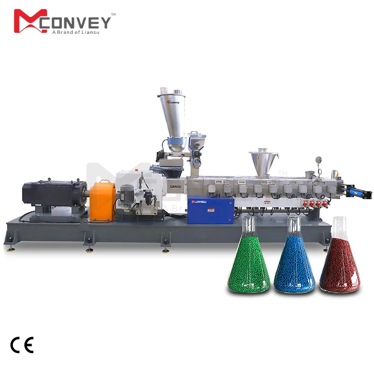 Pmma virgin granules pellets making machinery twin screw extruder pe polycarbonate extrusion plastic pelletizing machine price