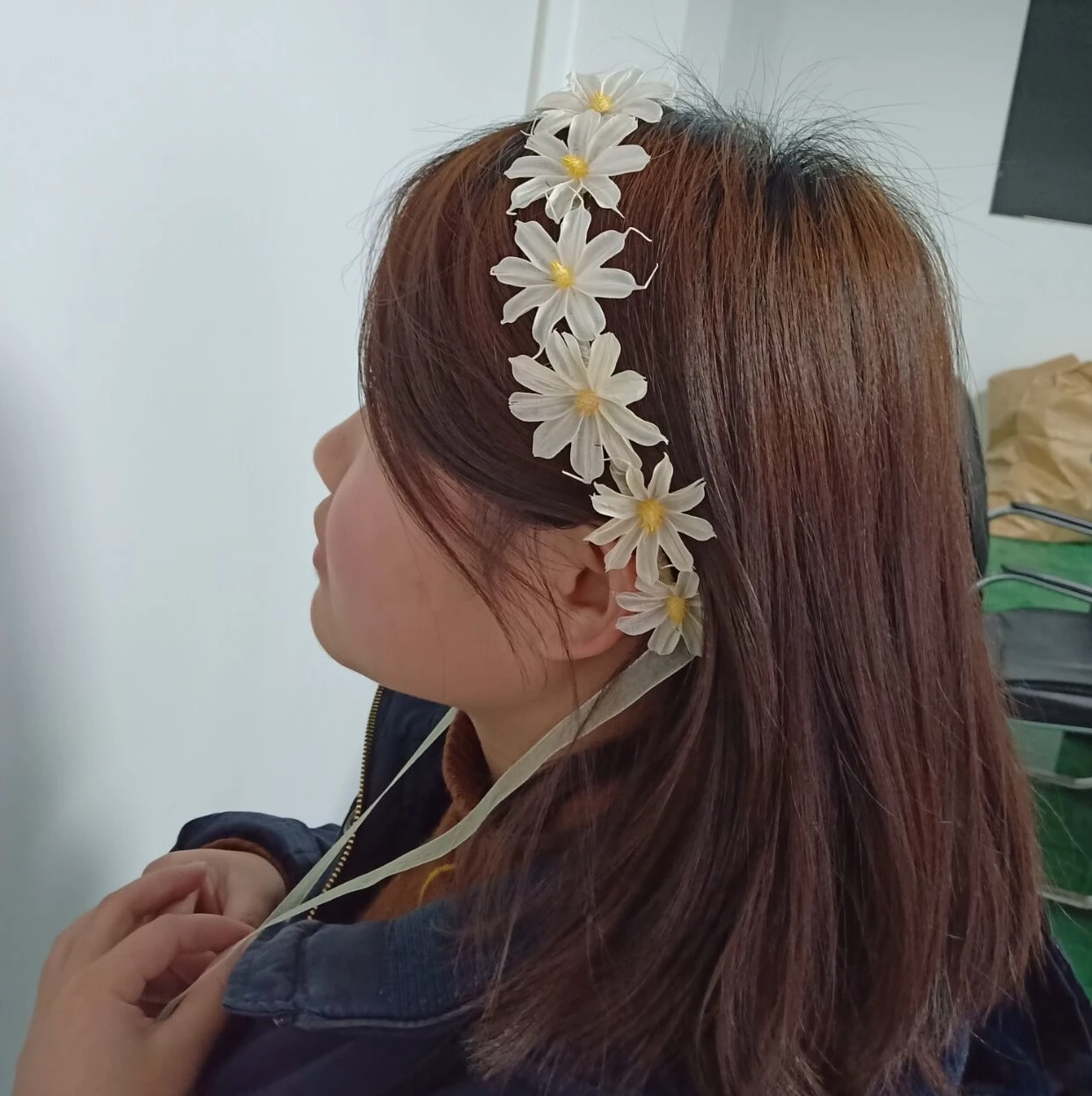 Dried natural Lavender flower crown floral halo hair accssories for Girl Party Wedding