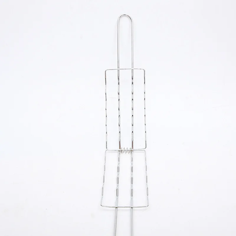 Bbq Accessories Charcoal Bbq Tools Iron Outdoor Wooden Handle Stainless Steel Grill Mesh Sausage Clips Vegetable Bbq Clips