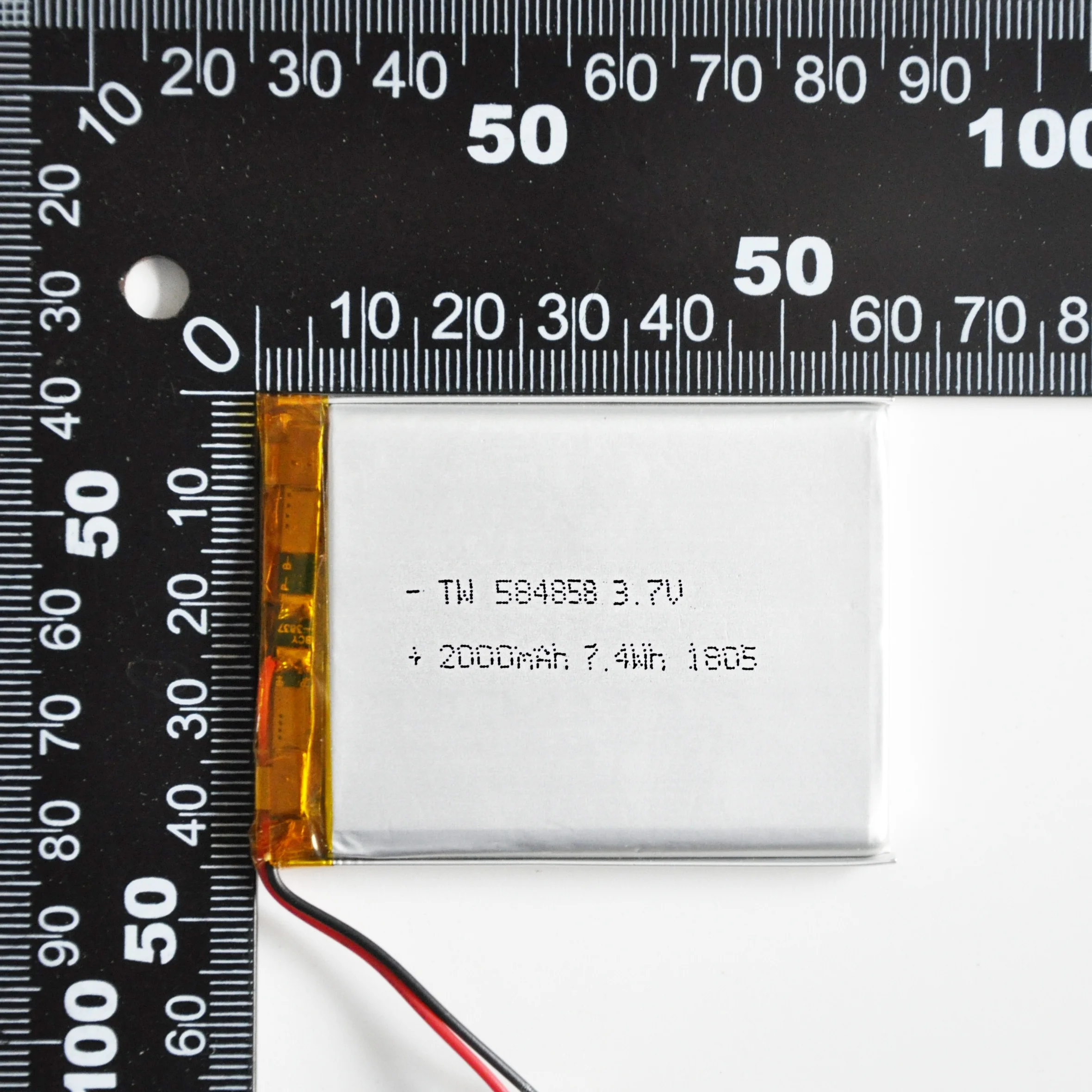 Free Sample OEM TW584858 rechargeable 3.7V 1950mAh battery with kc certification