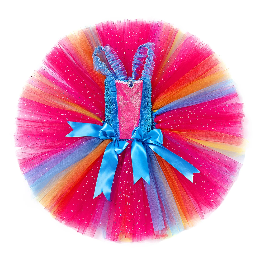 2022 New Kids Girl Shiny Yarn Dress Cosplay Princess Tutu Birthday Party Costume With Hairband