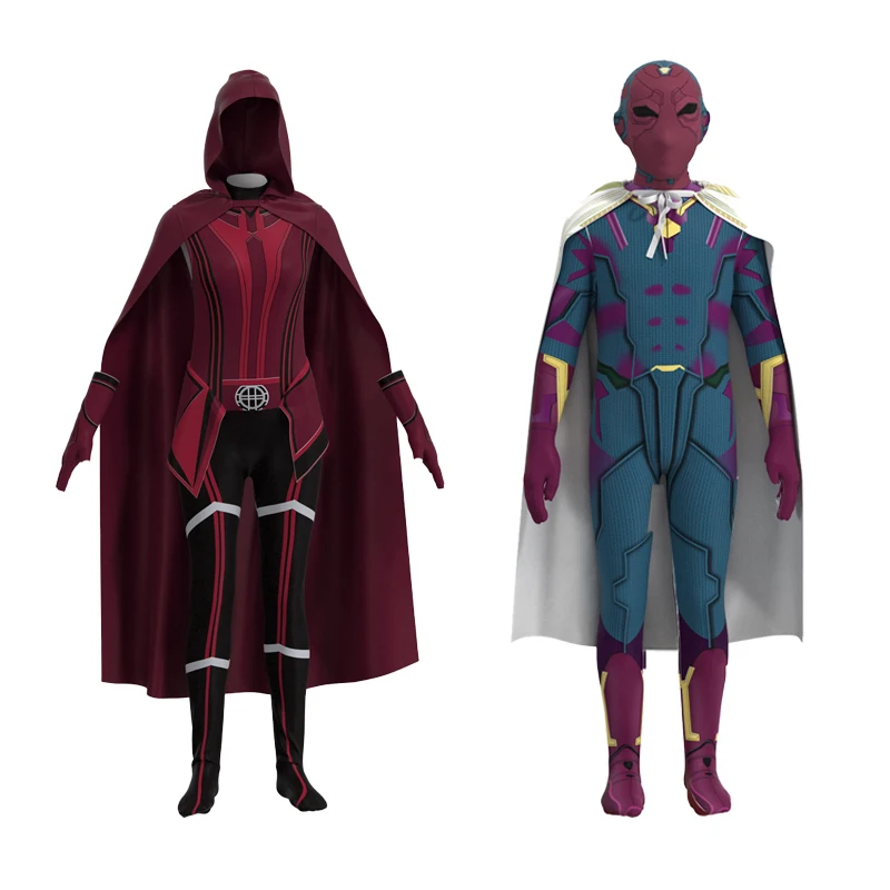Carnival Halloween Costume Vision Cosplay Suit Wanda Maximoff Cosplay Scarlet Cosplay Witch Costume