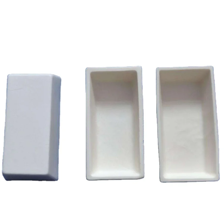 High temperature pure zirconia crucible alumina rectangle boat ceramic crucible