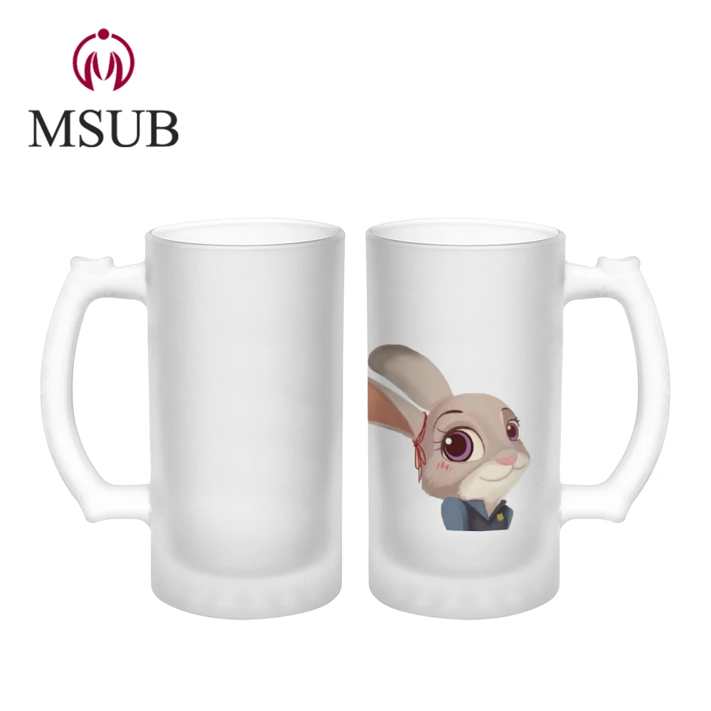 
Hot selling frosted 16OZ sublimation glass beer mug sublimation blank wine glass 