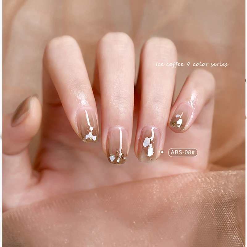 15ml Brown Coffee Color UV Gel For Nail Gel Nail Polish Varnish Hybrid Glitter Decoration Base Top Coat Set