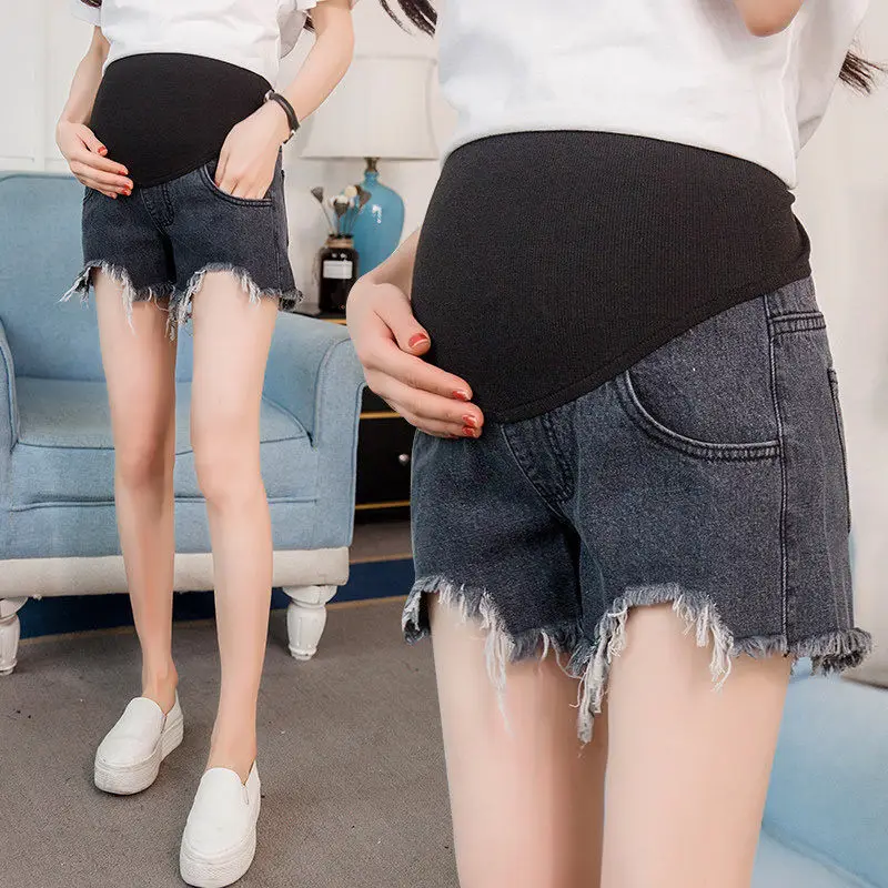 Fashion Summer Maternity Jeans Ladies Low-Rise Ripped Loose Stomach-Lift Jeans