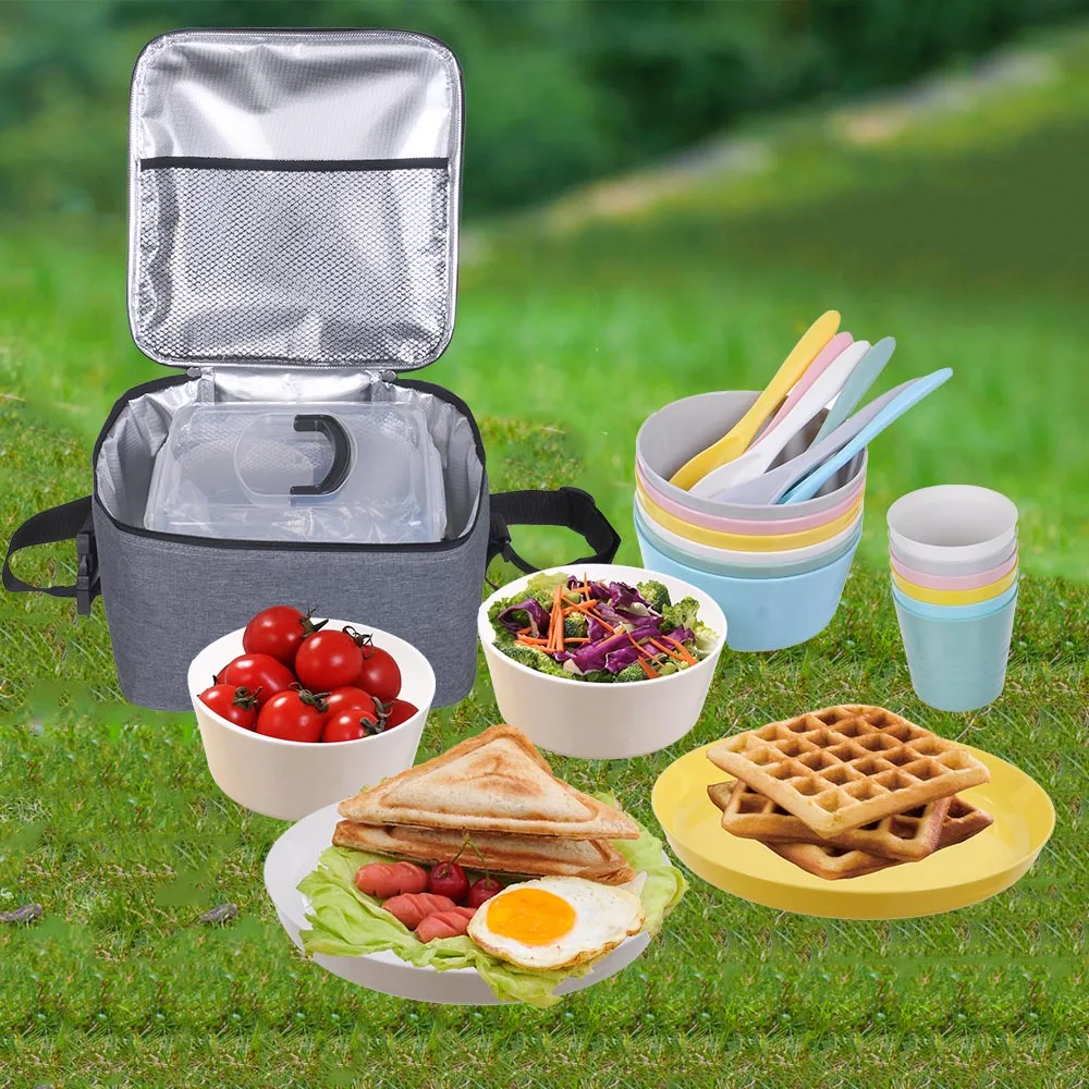 modern christmas gift kitchen plastic  plates set dinner dinnerware set reusable for 6 people wholesale bowl set