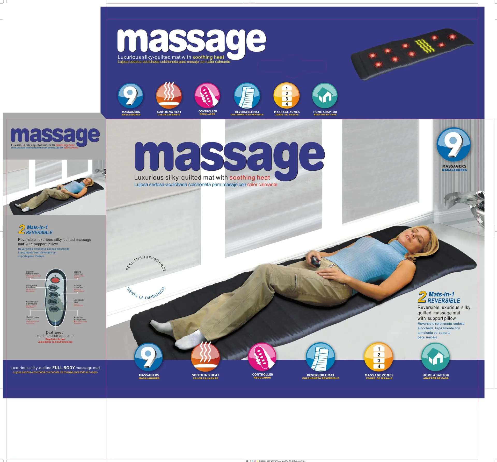 
Amazon Portable Vibrating Shiatsu Heating Body Massage Mattress Massage Bed Mat 