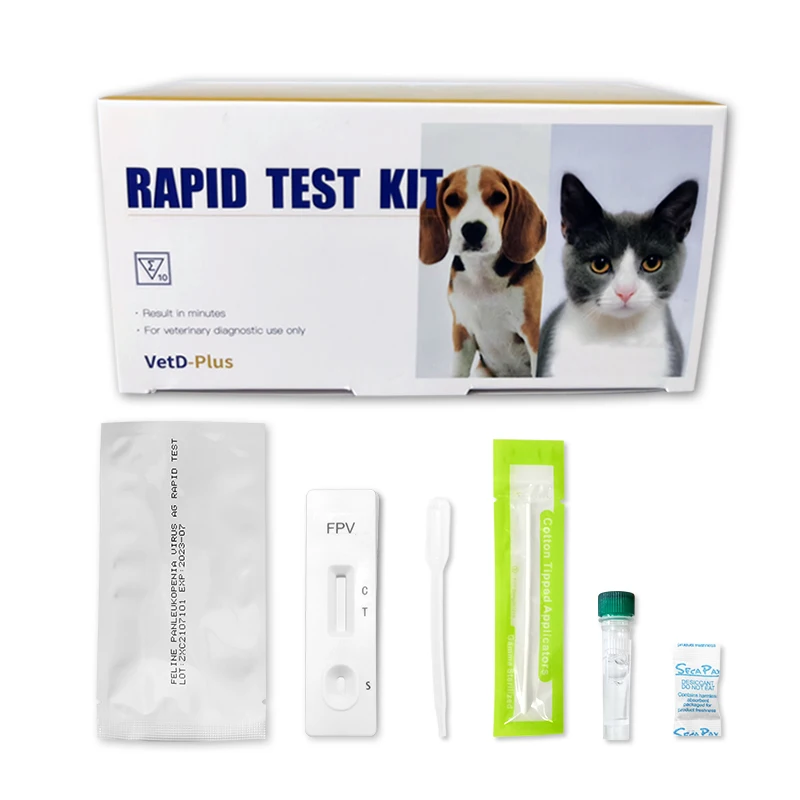 GooDoctor Best-selling Veterinary test for accurate one-step Feline Parvovirus antigen Rapid Detection Kit FPV Ag detects cats