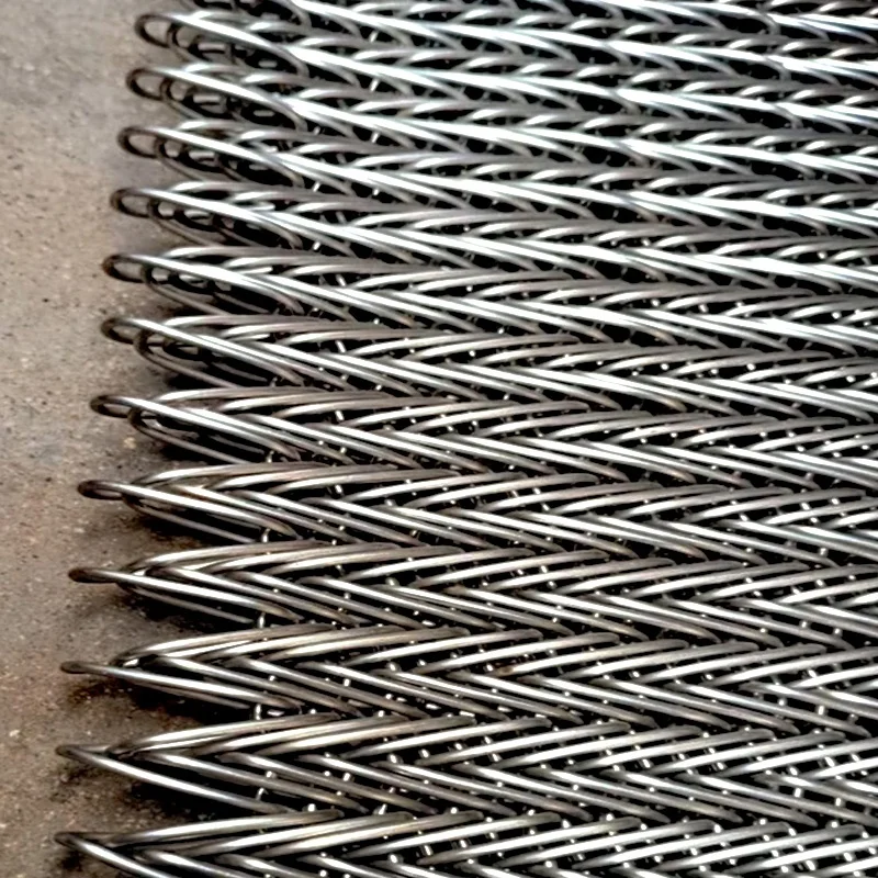 Manufacture Food Processing Stainless Steel 304 Compound Balanced Weave Wire Mesh Conveyor Belt