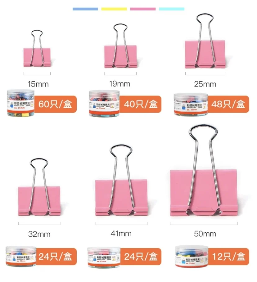 factory produces long colored metal clips of various sizes for holding tickets and documents