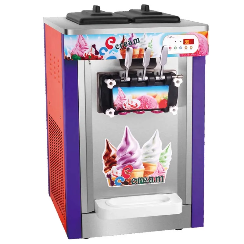 3 Flavors- soft upright stand soft serve ice cream Machine for snack shop freezer
