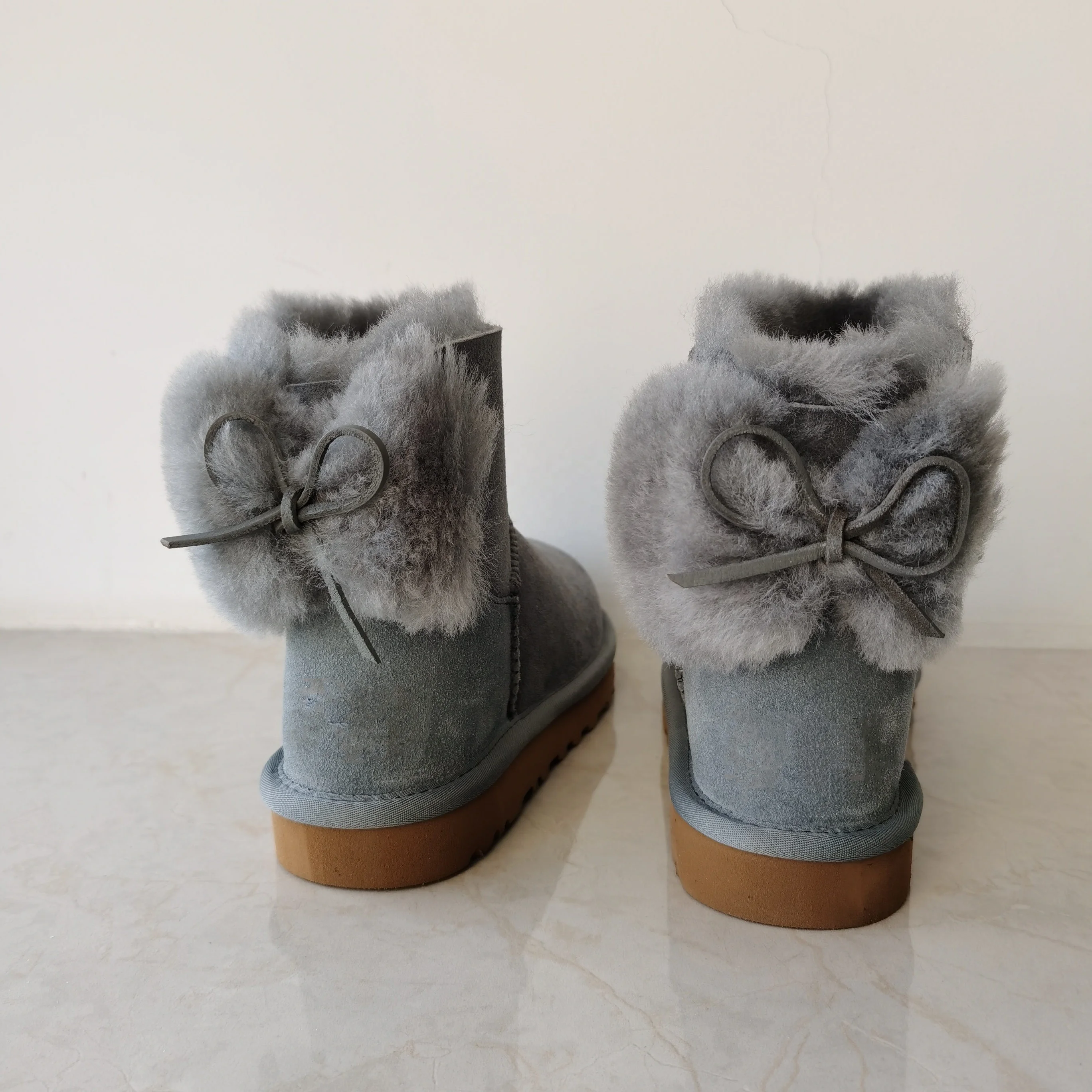 New Fashion Women Warm Winter Snow Boots 100% Genuine Sheepskin Fur Leather Women Boots