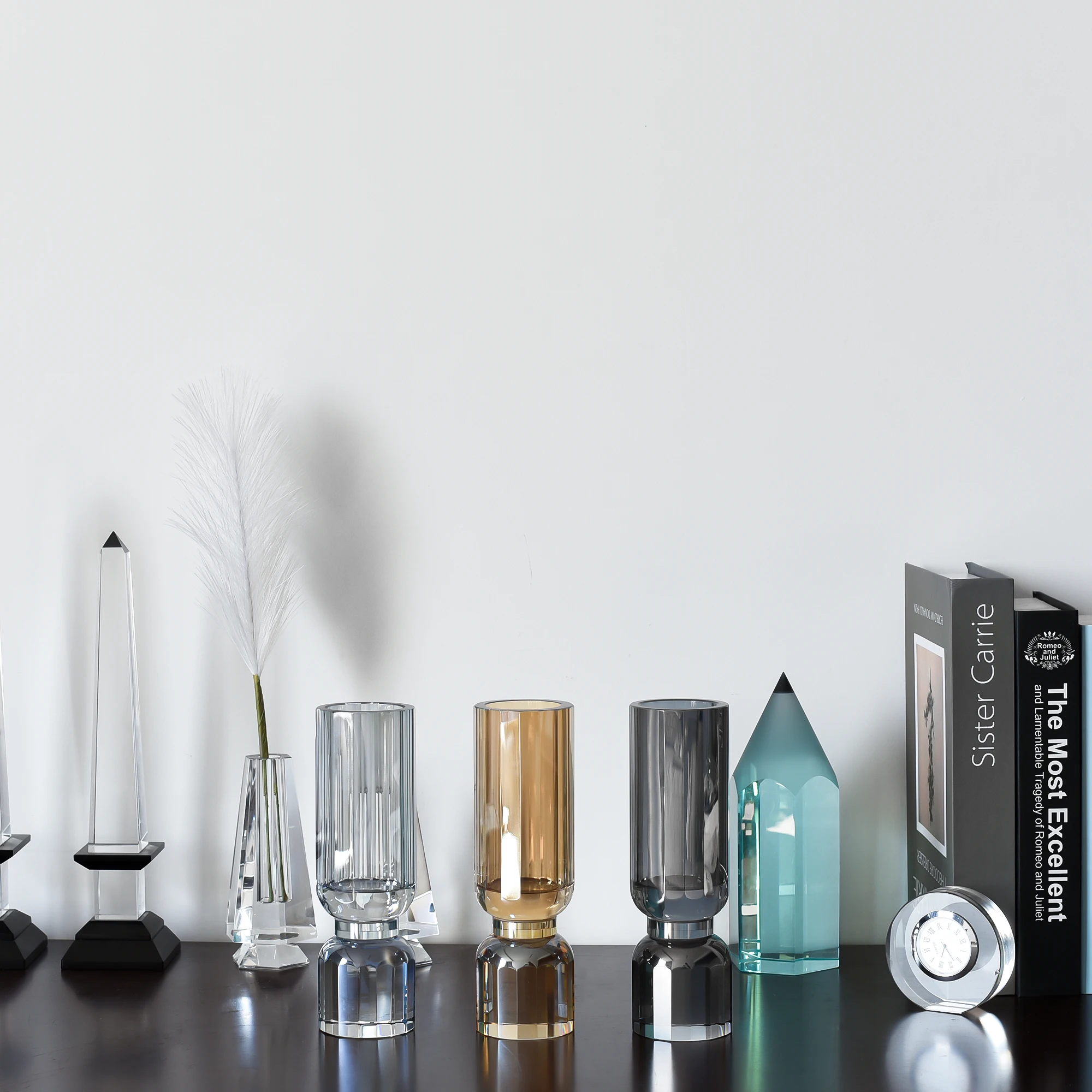 Centerpiece Crystal Decorative Colored Clear Crystal Flower Vase/Crystal Vases for Home Decoration