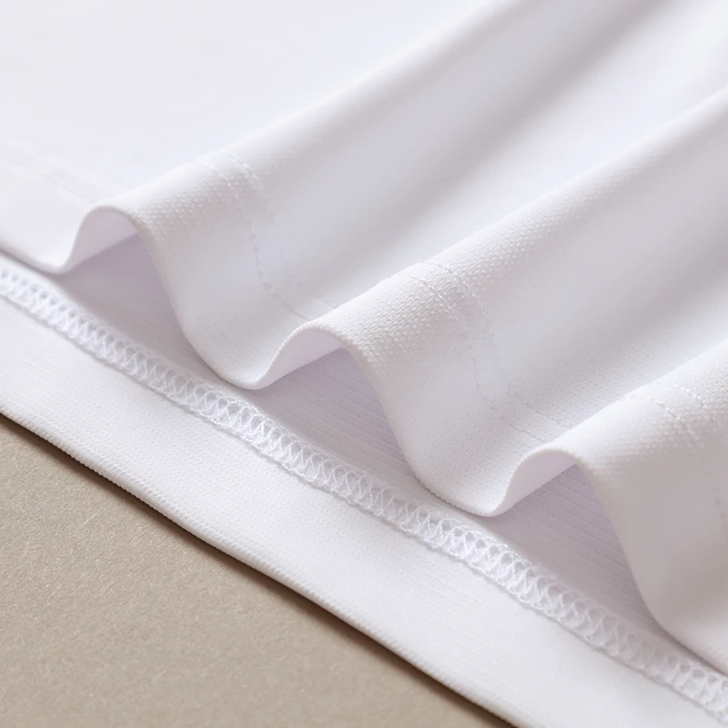 160 GSM 87% nylon 13% spandex Ice-like elasticity Quickdrying Metal snaps lightweight sport Secondary color t shirt for men polo