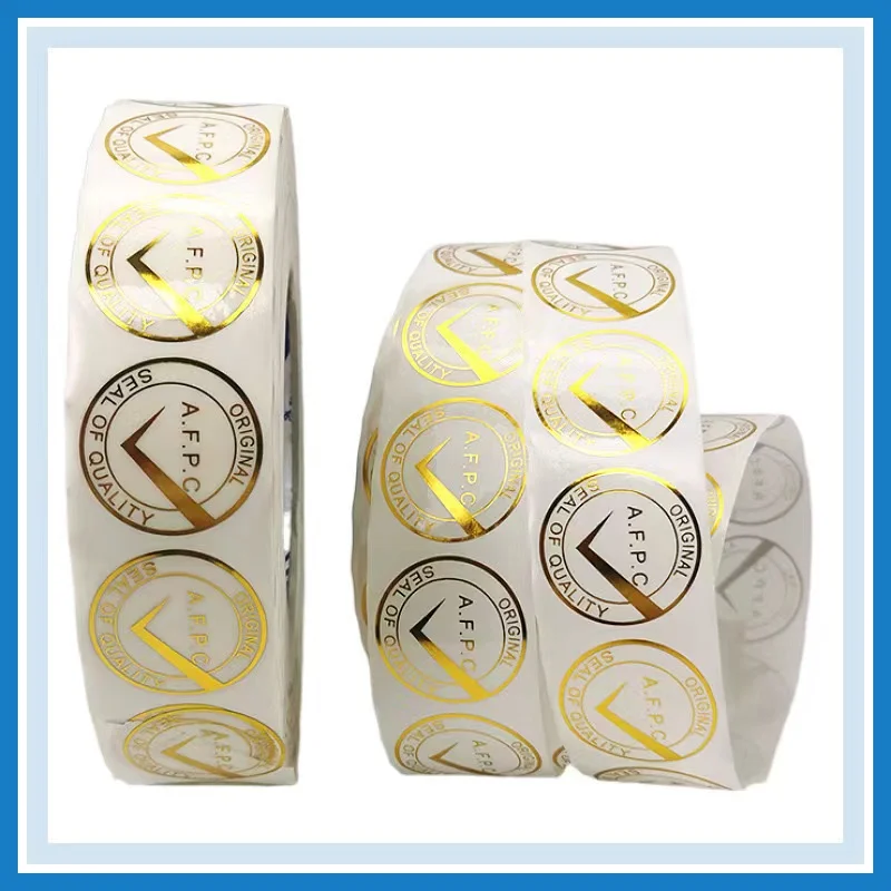 Factory Custom Round Waterproof Gold Foil Transparent Stickers Logo Printing Food Packaging Roll Clear Stickers