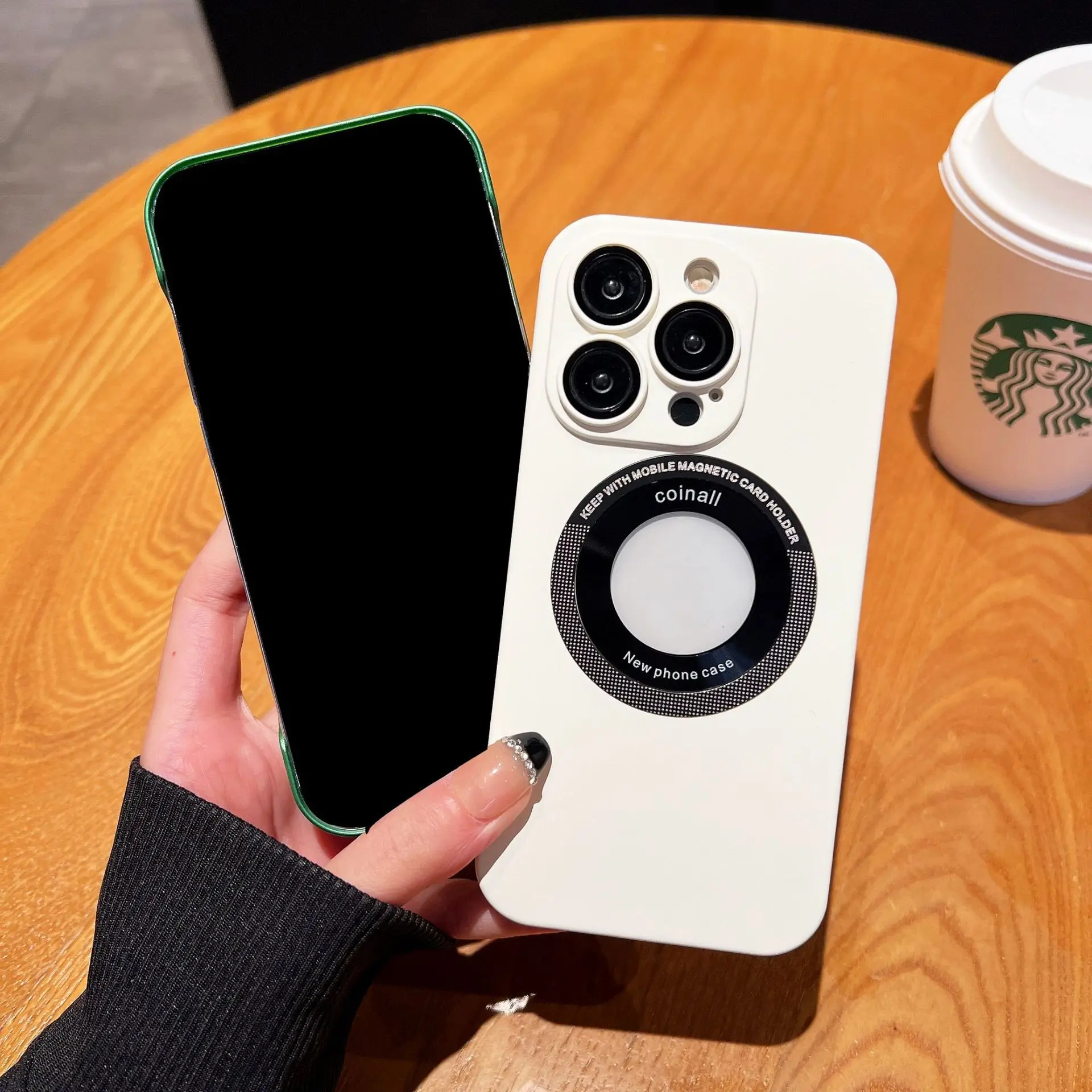 Anti-fall Skin Feel PC Logo Cut Phone Cases for iphone 14 pro max Hot Sales Magnetic Cell Phone Cases