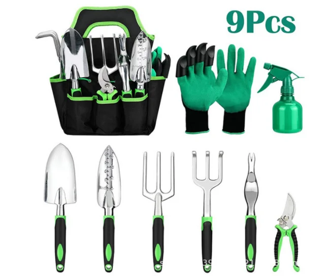 8pcs Garden Tools Set  Gardening Tools with Storage Tote Bag and Non-Slip Handle