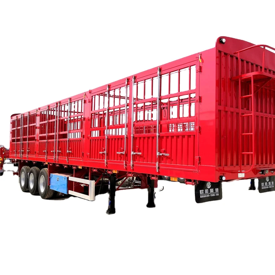 new brand manufacture export 3axles thicken basebed payload 80t high fence OYJD trailers use wood roll steel transport on sale