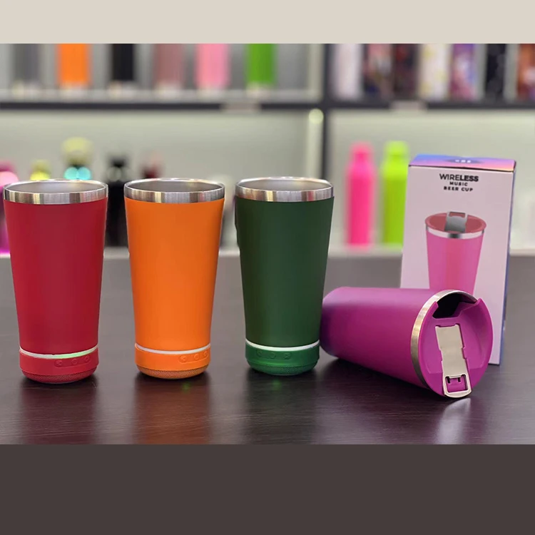 Подгонянная цветная музыкальная чашка с Usb-зарядкой интеллектуальный стакан водонепроницаемая из нержавеющей стали изолированная для динамиков