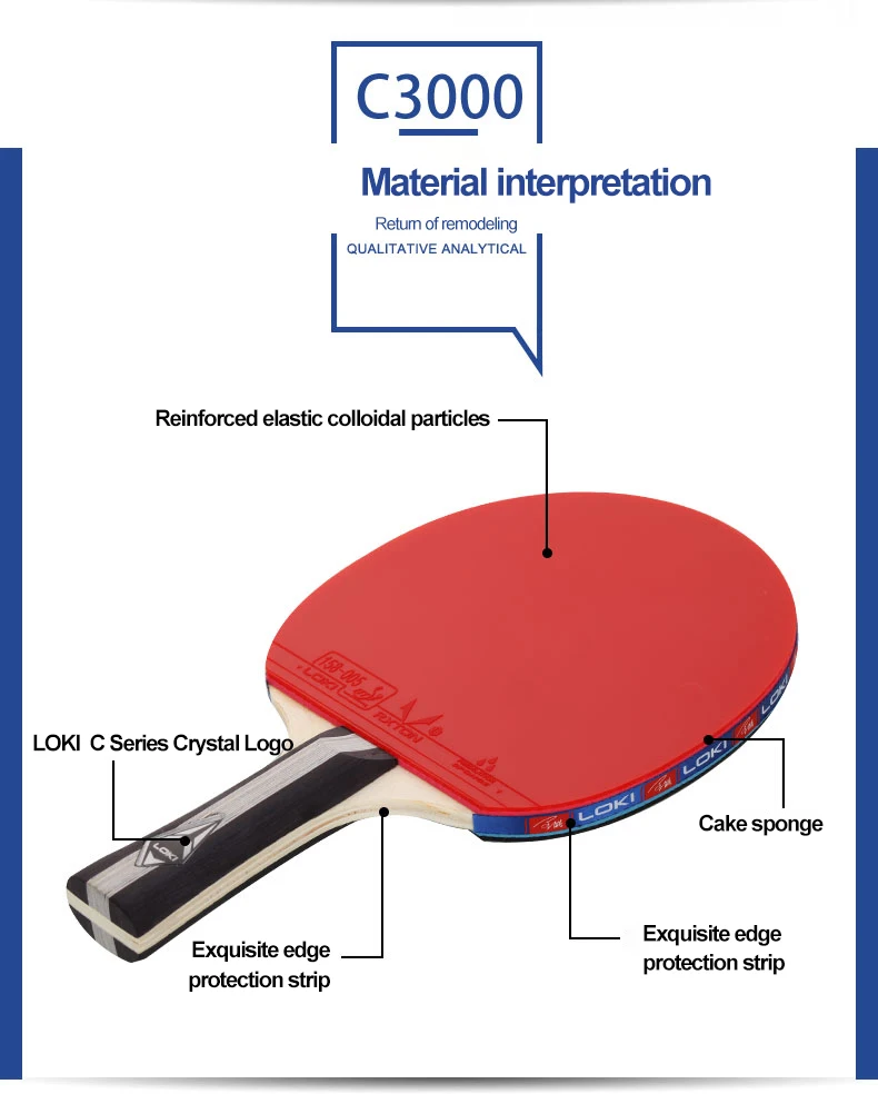 High Quality Pingpong Bat Professional Factory Price Custom Four Star Table Tennis Racket