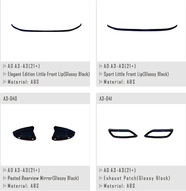 for 2021 AUDI A3 upgrade to RS3 rear bumper