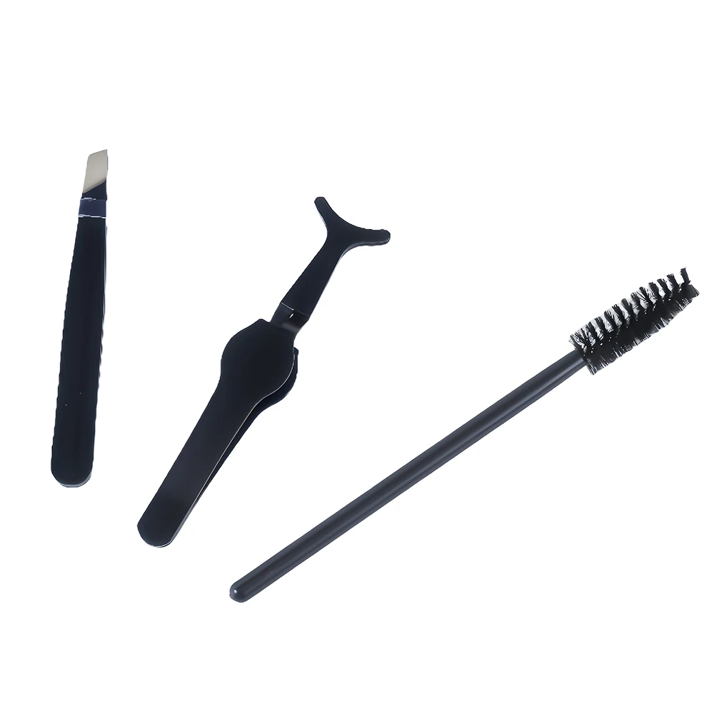 Stainless Steel Grafting Eyelash Tweezers New False Eyelash Tweezers Eyebrow Clip Eyebrow Brush Beauty Eyelash Set