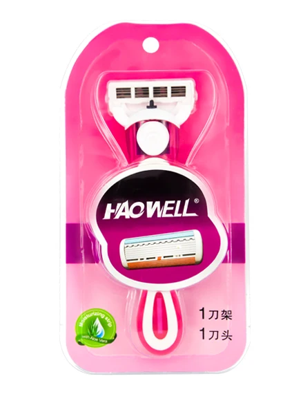 Бритва с 5 лезвиями из нержавеющей стали, Женская бритва, OEM блистерная карточка