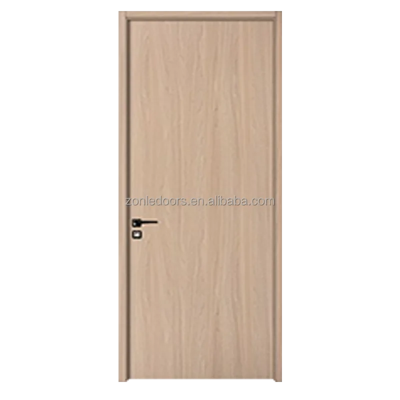 Prefinished Flush Hollow Core Veneer Design Prehung Left Hand Interior Slab Door For House Office With Smart Lock