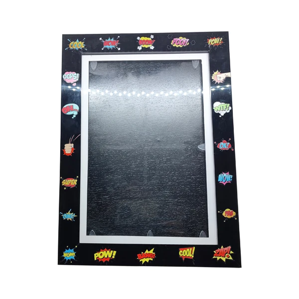 Custom Black & White LED Art Frame Plastic Acrylic Picture Frame with UV Printed Wooden Box for Home Decor