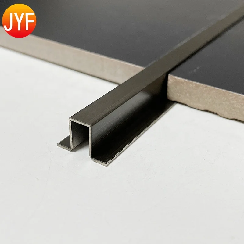 CL206 New Arrival Black Matte Hairline Stainless Steel Tile Trim Metal Corner Tile Edge Trim Tile Corner Trim Stainless Steel