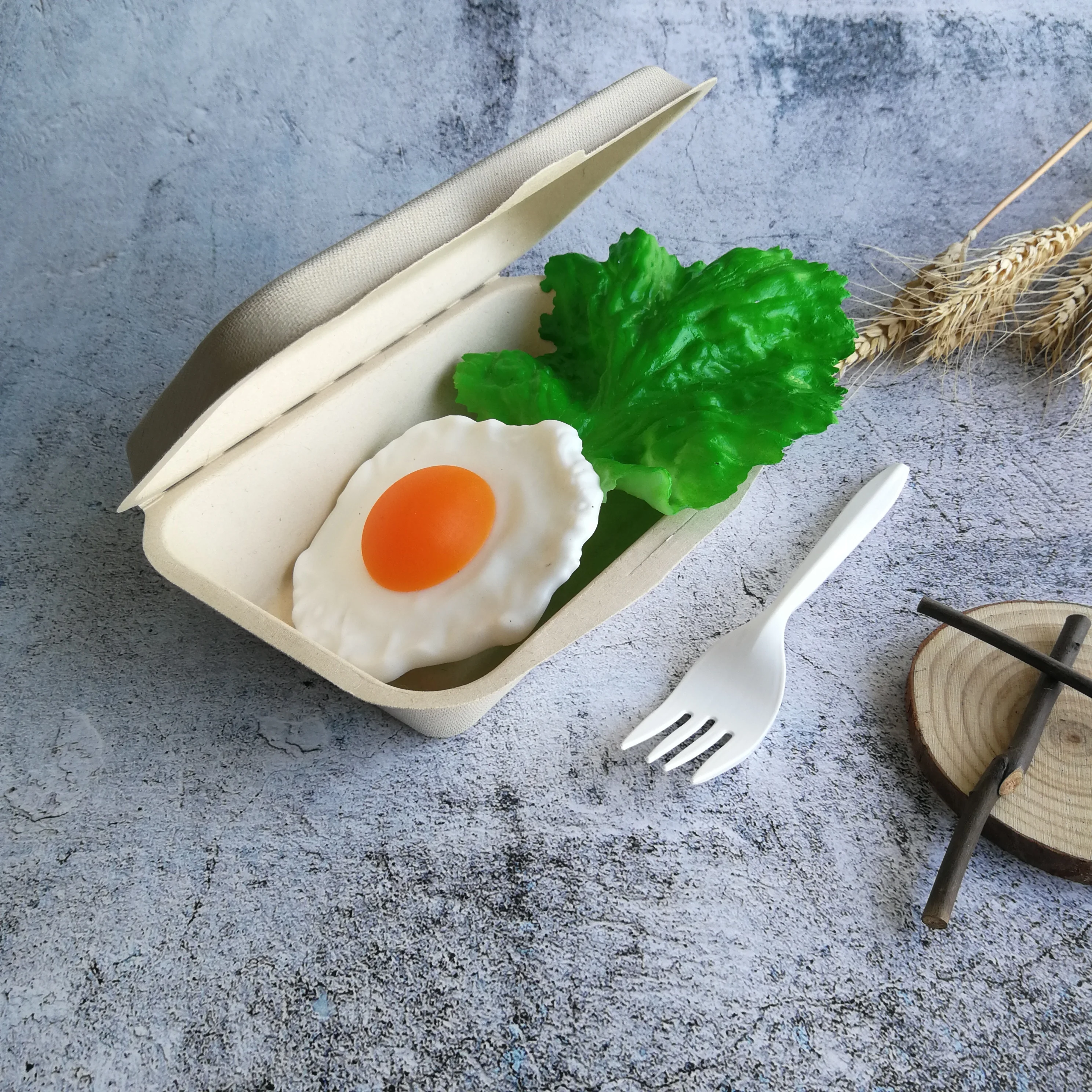 Одноразовая посуда из биоразлагаемого волокна из пшеничной соломы