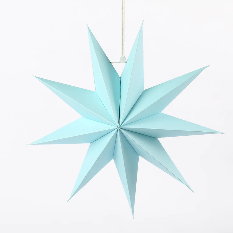 Customized 9 Pointed Printed Christmas Hanging Decoration Paper Star Lantern
