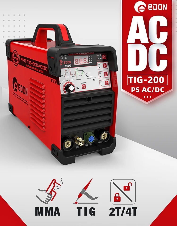 EDON TIG-200 AC DC PULSE INVERTER Aluminum tig Welding Machine stainless TIG de soldar WELDER