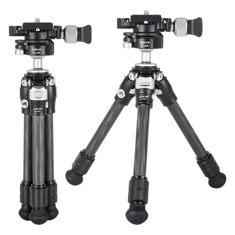 CAVIX 2-section Portable Lightweight Tabletop Desktop Travel Tripod Carbon Fiber Mini Tripod / Lightweight Digital Camera CN;GUA
