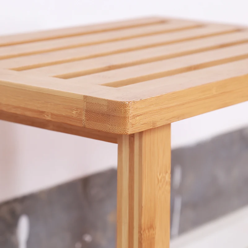 High Quality Classic Design Wood Shower Chairs Stool Bath Bench with Storage Shelf for Bathroom