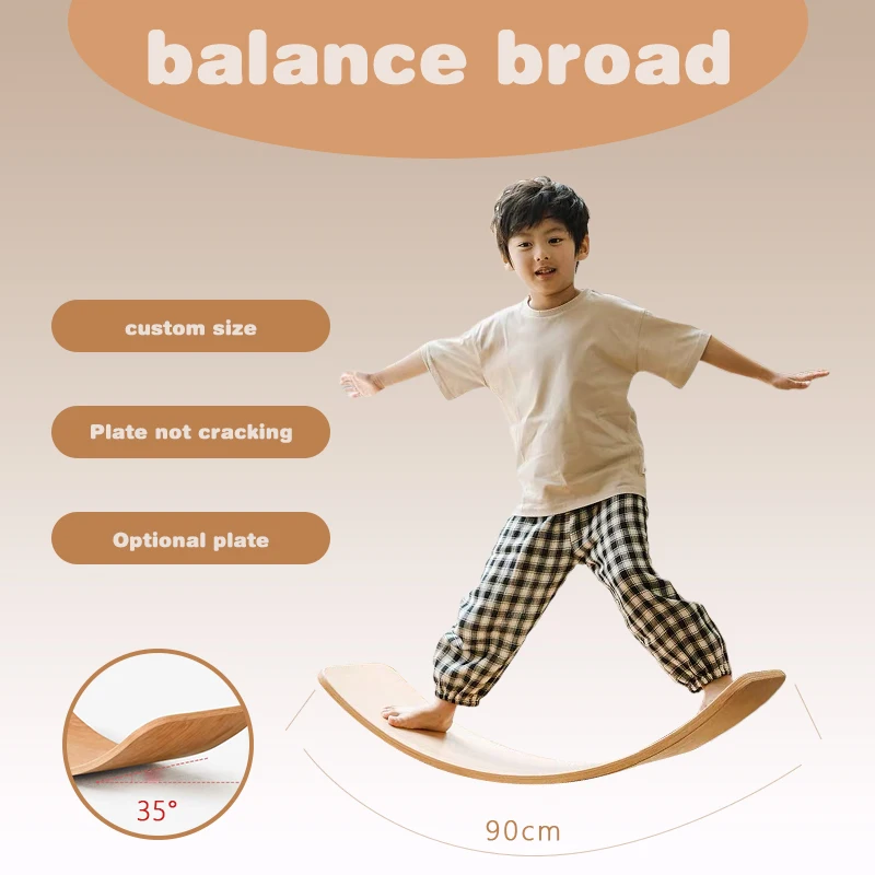 Custom Logo Exercise Training rider Yoga Balance Curvy Kids Toddler Montessori Fitness Balance Board