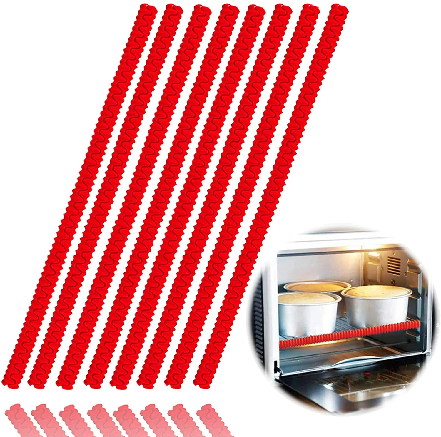 Heat Resistant Long Silicone Oven Edge Liner Rack Protector Cover,Oven Rack Guard for Kitchen