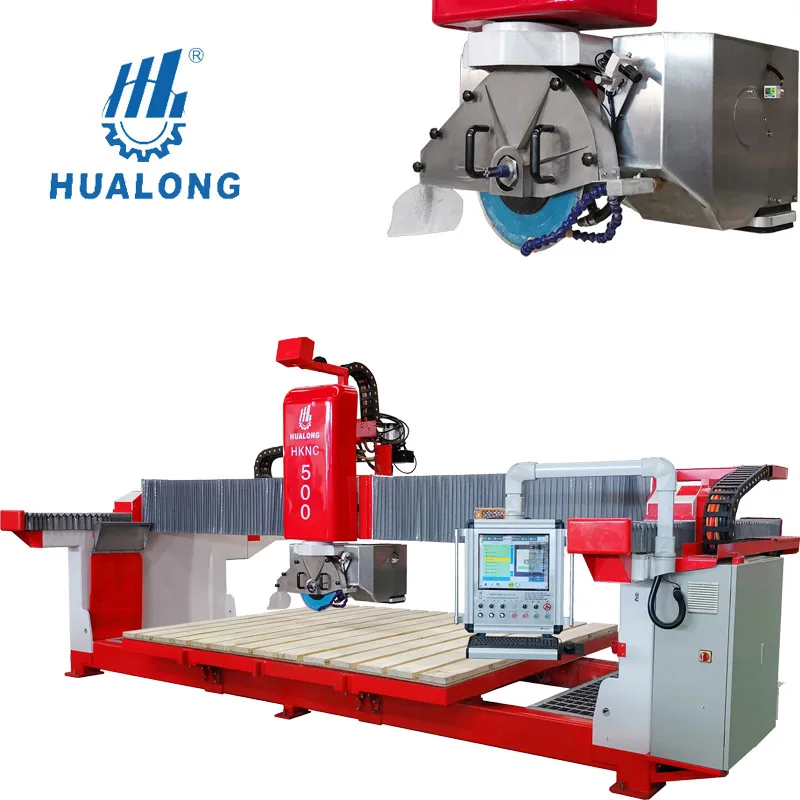 HuaLong  Machinery HKNC-500+  5Axis  CNC Bridge stone cutting and milling machine automatic bridge saw for granite marble