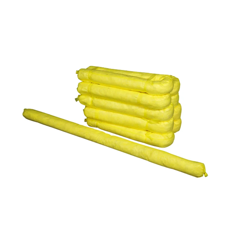 Factory Yellow Hazchem absorbent sock  mini absorbent boom Emergency Spill Response for chemistry laboratory