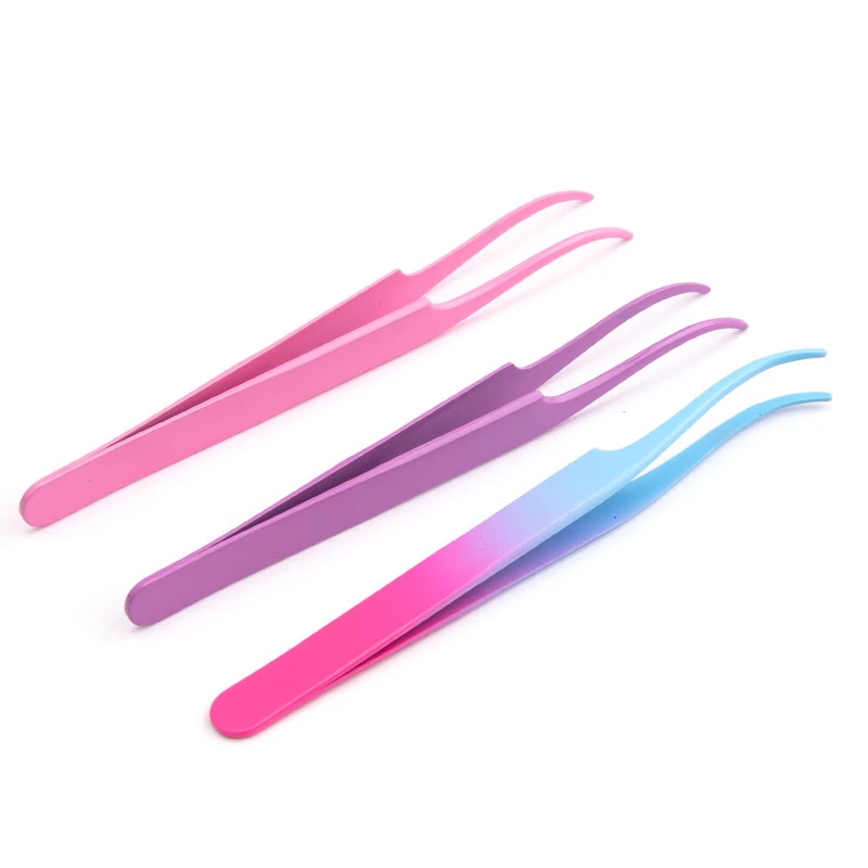 Custom New Lash Applicator Curved Eyelash Applicator Tools With Custom Logo Tweezers For DIY Cluster Lashes