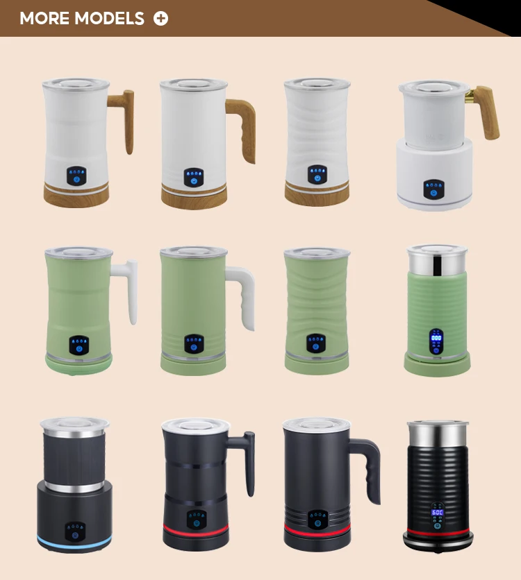 Automatic Kitchen Latte Cappuccino Hot Chocolate Hot and Cold Foam Milk Steamer Detachable Electric Milk Frother