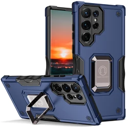 2022 New design Acrylic + TPU 3 in 1 Shockproof Mobile phone case With Metal support For Samsung Galaxy S22 Ultra 5G