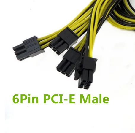  60 см 6 Pin PCI-E до 8 (6 + 2) кабель питания со штекером-штекером для графической карты майнинга HP Серверная коммутационная