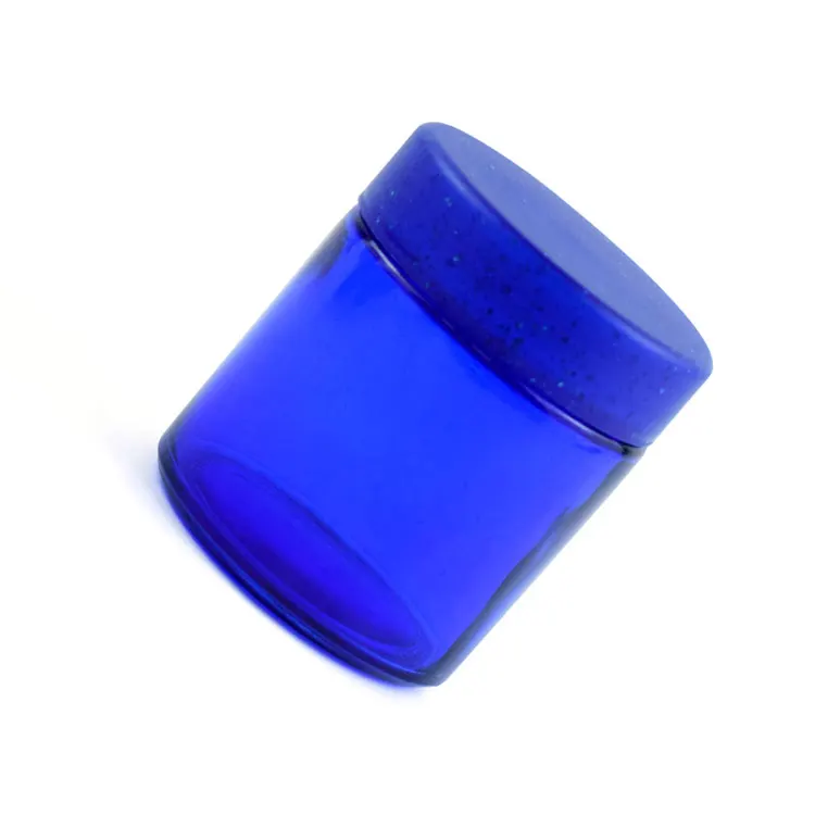 Cobalt blue glass jars flower 6oz blue glass jar smell proof custom 4oz glass jar child proof colors with box airtight smoothcap