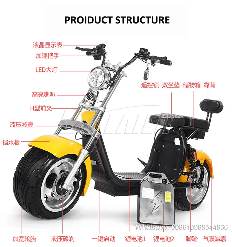Electric Scooter Citycoco 3000w 1500w 2 Wheel Electric Scooter Fat Bike Tire Citycoco