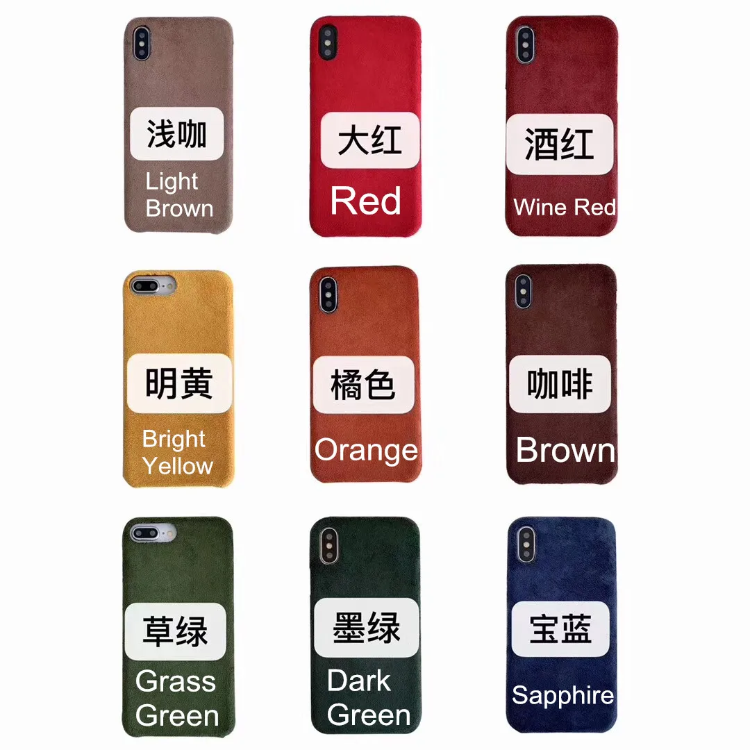 Hot Fashion Solid Color Plush Cover Coque for iPhone 11 Pro Max XS Max Xs 7 8 6 6S Plus Simple Suede Soft Phone Back Shell Case