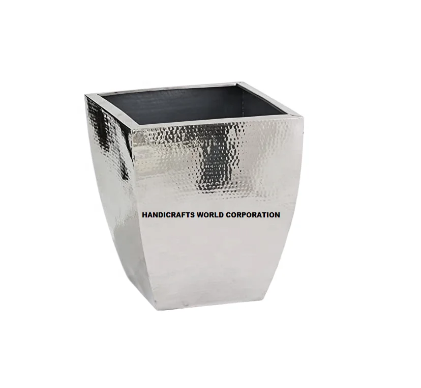 Luxury Design Chromed Hammered Alloy Planter By Handicrafts World Corporation India