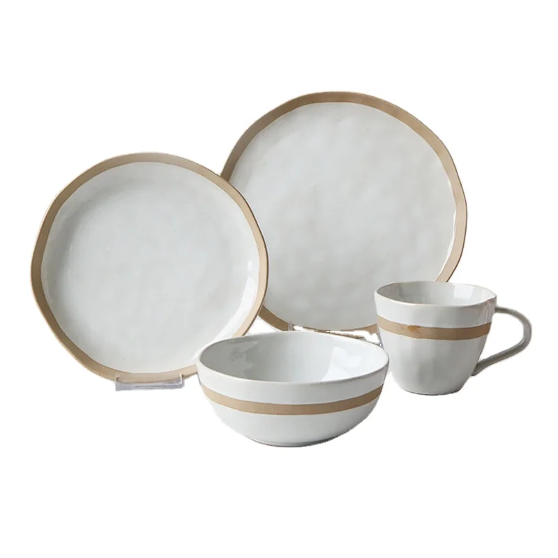 Wholesale luxury porcelaine diner set hotel ceramic tableware plate set ceramic tableware